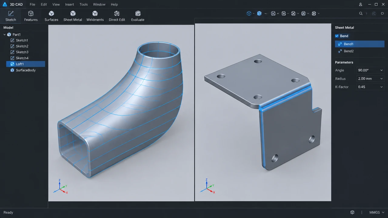 Autodesk Fusion 2026年9月更新跟学教程：确定性放样与钣金按折弯连接操作演示