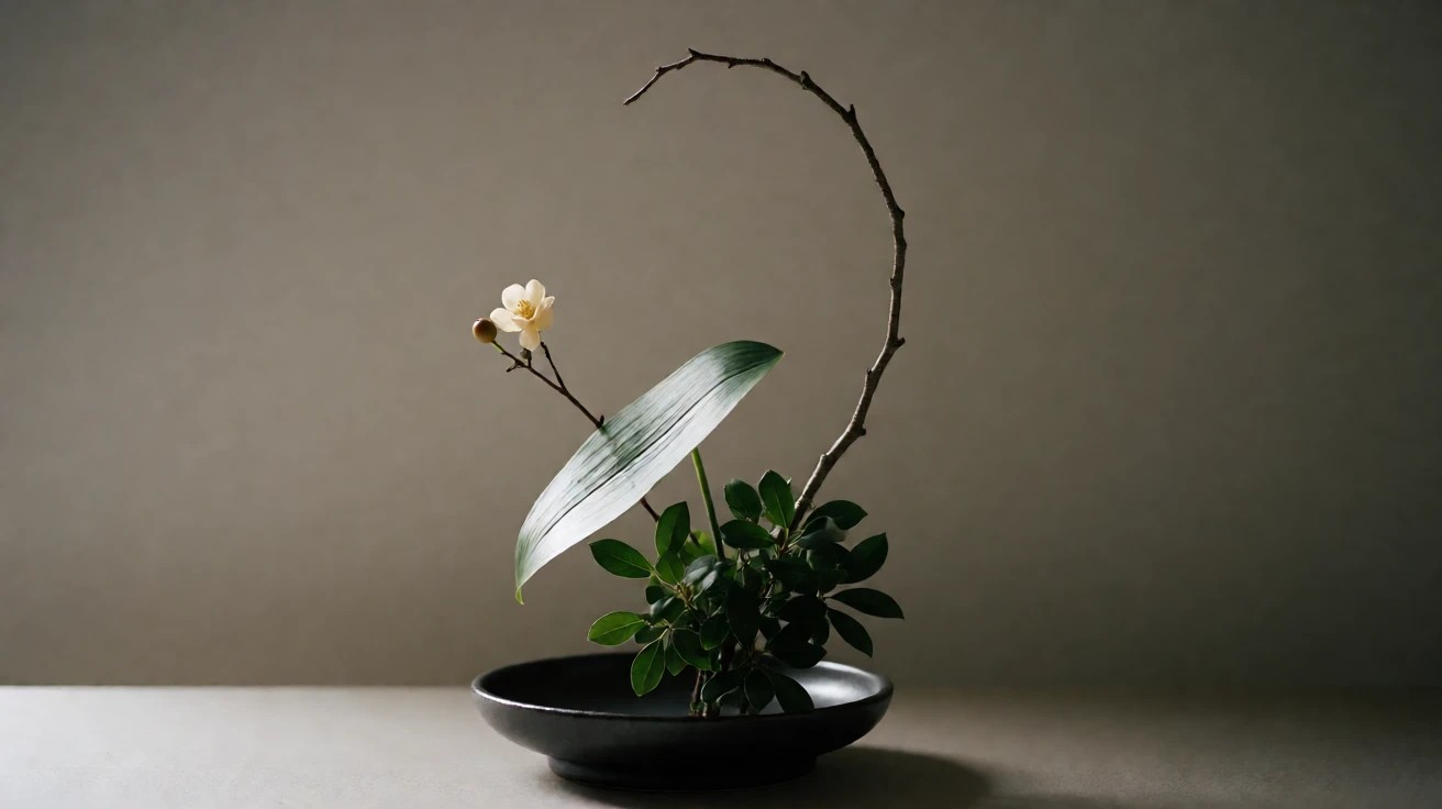 草月流插花如何用点线面块塑造造型